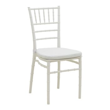 Καρέκλα Tiffany pakoworld με μαξιλάρι pp σε λευκή απόχρωση 40x40x88εκ 326-000040