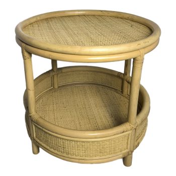 Alternative view of Βοηθητικό τραπέζι Moody  pe rattan σε φυσική απόχρωση Φ55x51εκ