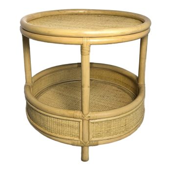 Βοηθητικό τραπέζι Moody pakoworld pe rattan σε φυσική απόχρωση Φ55x51εκ 343-000093