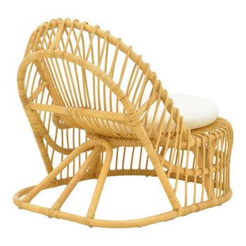 Alternative view of Πολυθρόνα Tromso  pe rattan σε φυσική απόχρωση με εκρού χρώμα μαξιλάρι 80x85x98εκ