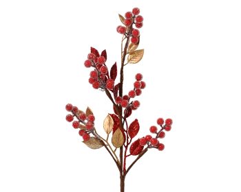 ΧΡΙΣΤΟΥΓΕΝΝΙΑΤΙΚΟ ΚΛΑΔΙ ΜΕ BERRIES 20Χ60ΕΚ 398507 christmas red