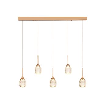 Inlight Κρεμαστό φωτιστικό LED 5*10W από χρυσαφί μέταλλο και ακρυλικό D:60x200cm (4077R-5-Golden)