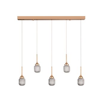 Alternative view of Inlight Κρεμαστό φωτιστικό LED 5*10W από χρυσαφί μέταλλο και ακρυλικό D:60x200cm (4077R-5-Golden)