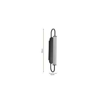 Alternative view of Inlight Επιτοίχιο φωτιστικό LED 12W 3CCT σε μαύρη απόχρωση απο μέταλλο και ακρυλικό D:12x50cm (43056-Black)