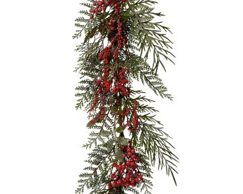 ΓΙΡΛΑΝΤΑ ΜΕ ΚΟΚΚΙΝΑ BERRIES ΚΑΙ GLITTER 18Χ180ΕΚ 687199 green/red