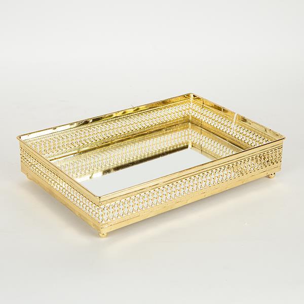 ΔΙΣΚΟΣ ΜΕΤΑΛΛΙΚΟΣ ΜΕ ΚΑΘΡΕΦΤΗ ΧΡΥΣΟΣ 26x19x6cm