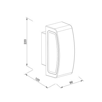 Alternative view of it-Lighting Winona 1xΕ27 Outdoor Up-Down Wall Lamp Black D:90x120x220mm (80205414)