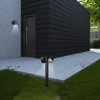 Alternative view of it-Lighting Canyon 1xGU10 Outdoor Wall Lamp Black D:100x105x135mm (80206214)