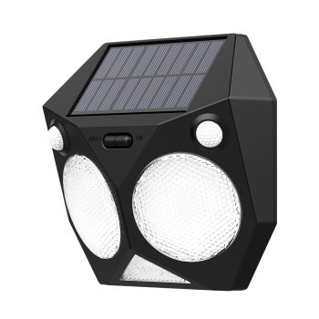 it-Lighting Tortoise LED 6W 3000K Solar Outdoor Wall Lamp Black D:160x160x60mm (80207211S)