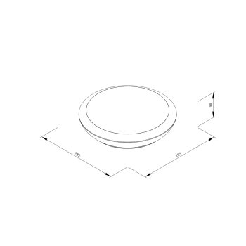 Alternative view of it-Lighting Champlain 1xE27 Outdoor Ceiling Light Grey D:90x285x285mm (80300834)