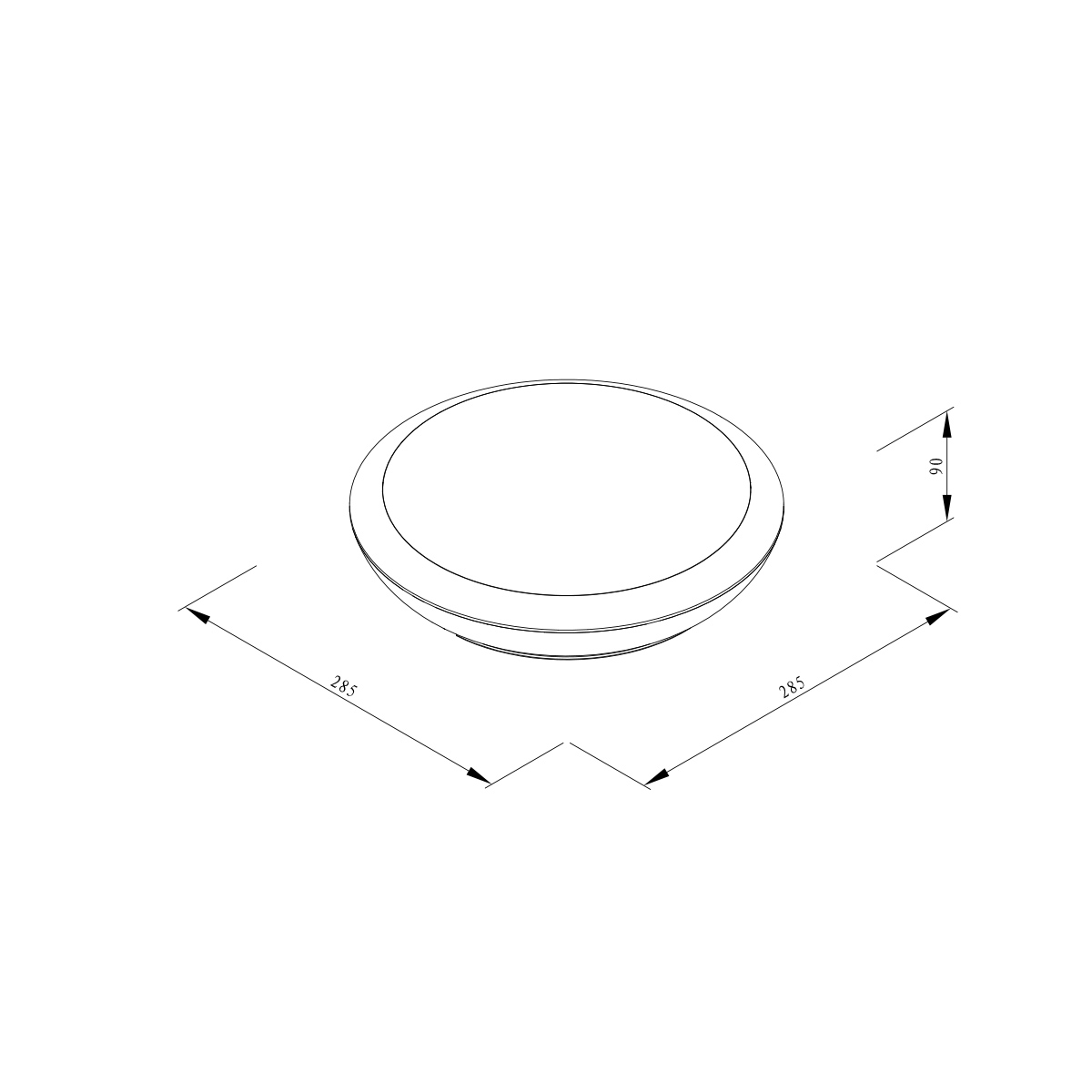 it-Lighting Champlain 1xE27 Outdoor Ceiling Light Anthracite D:90x285x285mm (80300844) - Image 3