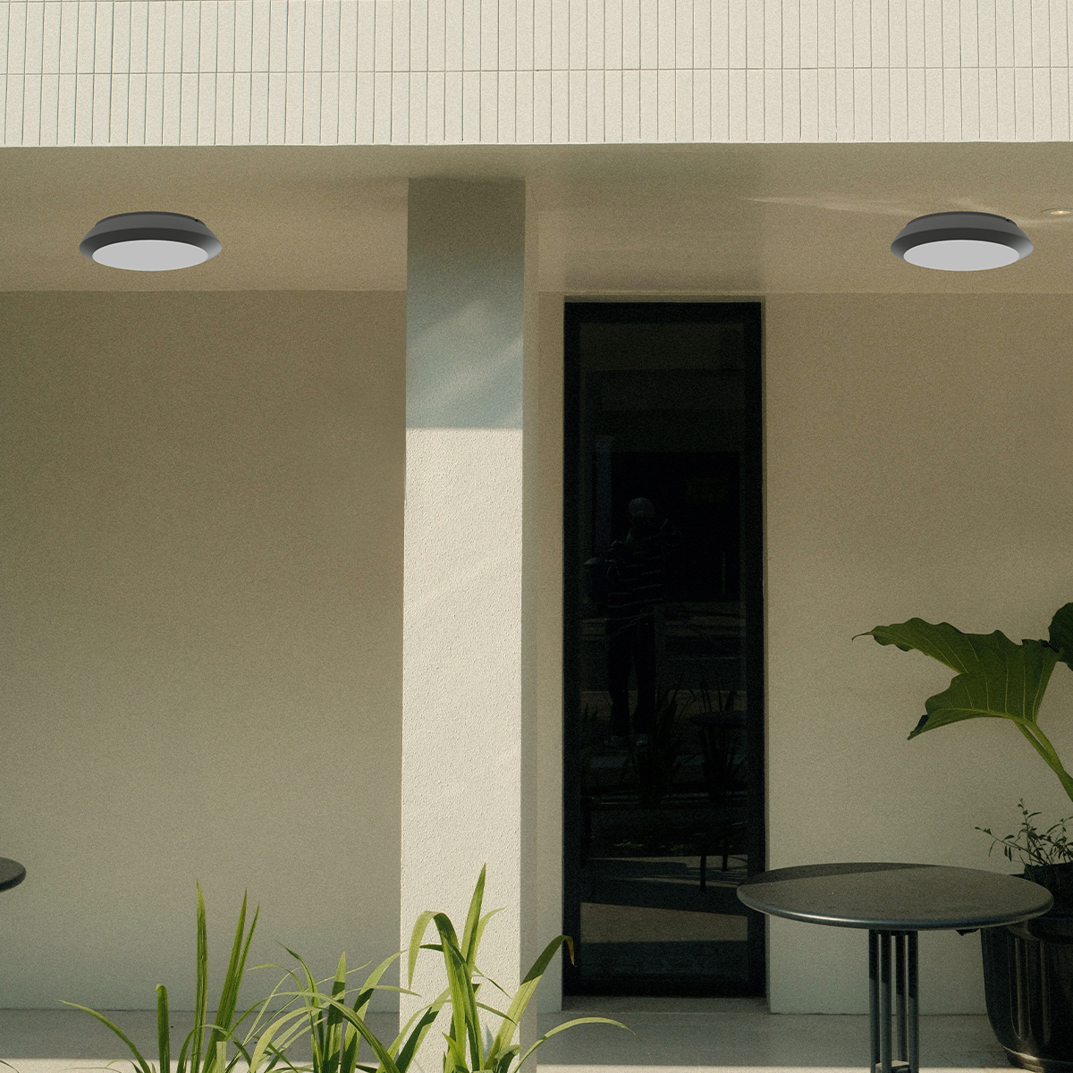 it-Lighting Champlain 1xE27 Outdoor Ceiling Light Anthracite D:90x285x285mm (80300844) - Image 2