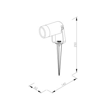Alternative view of it-Lighting Erling 1xGU10 Outdoor Spike Light Black D:62x140x250mm (80600314)