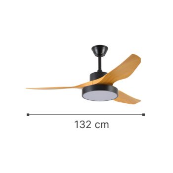 Alternative view of it-Lighting Nitinat 25W 3CCT LED Fan Light in Black with Wooden Color (102000220)