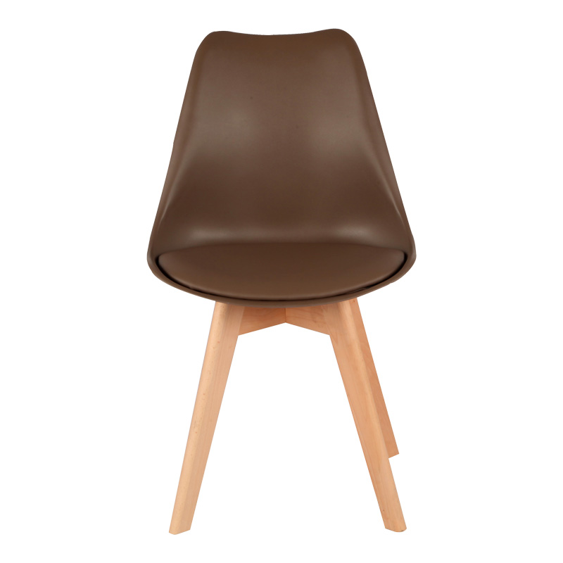 Καρέκλα Gaston PP-PU καφέ απόχρωση- φυσικό πόδι 43x51x75εκ - Image 4
