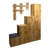 Έπιπλο εισόδου Nenich pakoworld σε sonoma απόχρωση 150x37x180εκ 049-000105