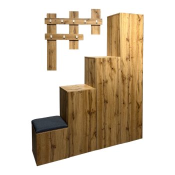 Έπιπλο εισόδου Nenich pakoworld σε sonoma απόχρωση 150x37x180εκ 049-000105
