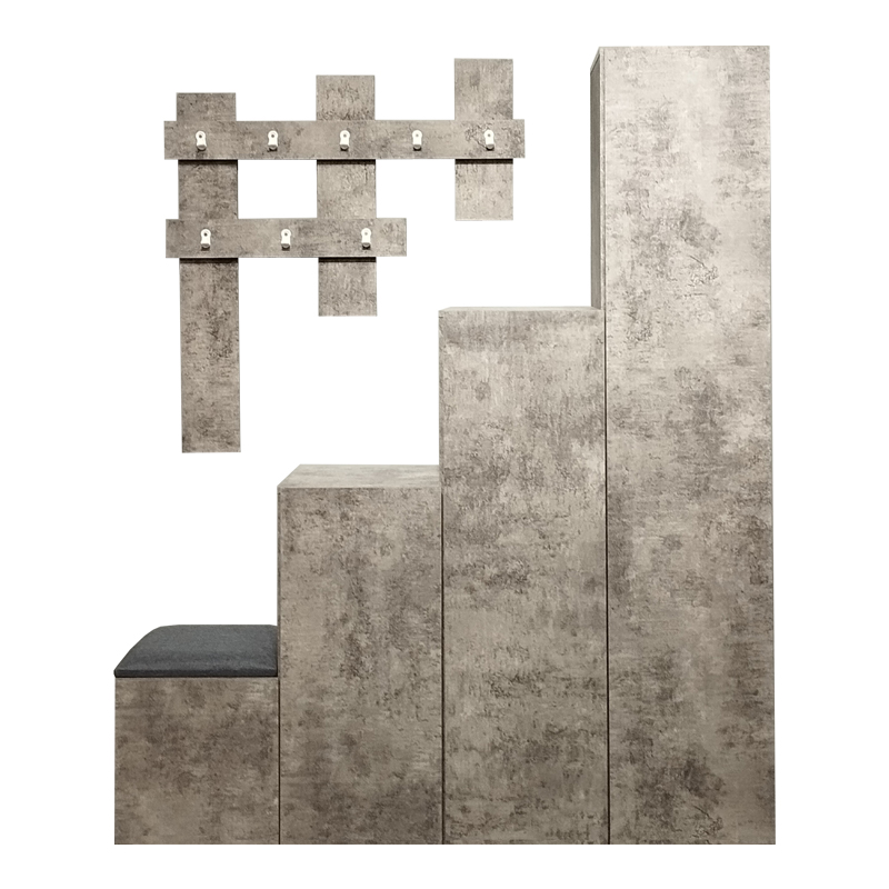 Έπιπλο εισόδου Nenich σε γκρι oak απόχρωση 150x37x180εκ - Image 2