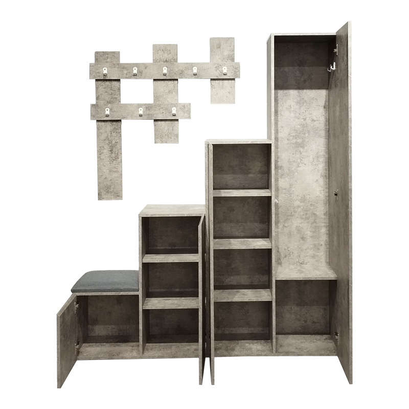 Έπιπλο εισόδου Nenich σε γκρι oak απόχρωση 150x37x180εκ - Image 4