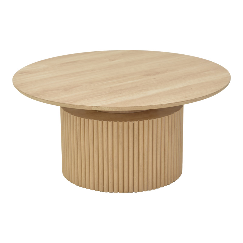 Τραπέζι σαλονιού Opols mdf σε φυσική απόχρωση Φ90x42εκ - Image 2