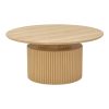 Τραπέζι σαλονιού Opols pakoworld mdf σε  φυσική απόχρωση Φ90x42εκ 101-000125