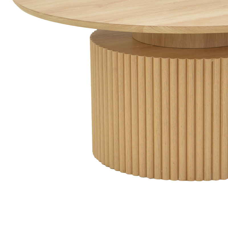 Τραπέζι σαλονιού Opols mdf σε φυσική απόχρωση Φ90x42εκ - Image 4