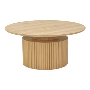 Τραπέζι σαλονιού Opols pakoworld mdf σε φυσική απόχρωση Φ90x42εκ 101-000125