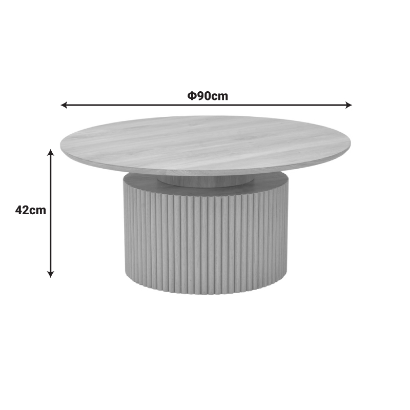 Τραπέζι σαλονιού Opols mdf σε φυσική απόχρωση Φ90x42εκ - Image 5