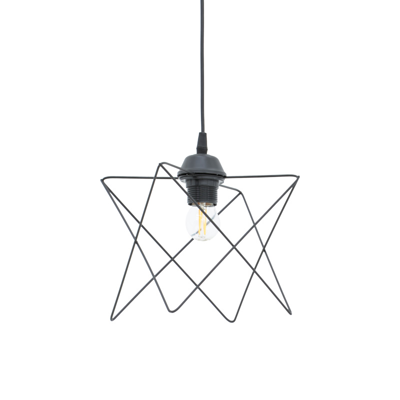 Φωτιστικό οροφής Langit pakoworld Ε27 μέταλλο μάυρο 18x18x65εκ 193-000116