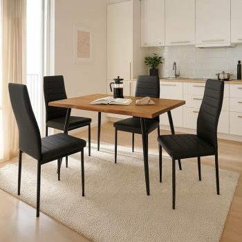 Τραπεζαρία Neve-Parker pakoworld σετ 5τμχ 120x80x75εκ 200-000471