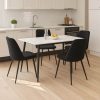 Τραπεζαρία Gustas-Giselle pakoworld σετ 5τμχ λευκό μαρμάρου sintered stone-μπουκλέ μαύρο 120x60x75εκ 200-001314