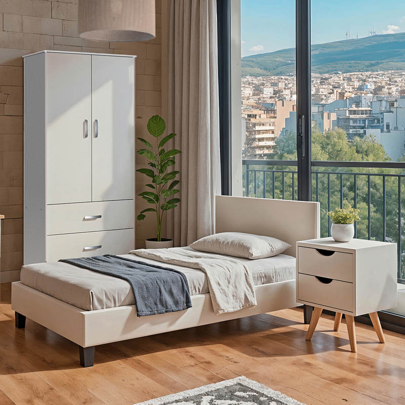Φοιτητικό πακέτο επίπλων κρεβατοκάμαρας Escape pakoworld σετ 3τεμ 200-001323