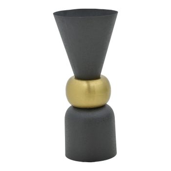 Βάζο Decorasie Inart μαύρο-χρυσό μέταλλο Φ28x65εκ 287-000003