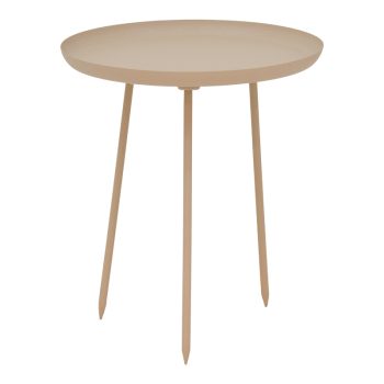 Βοηθητικό τραπέζι Flaz Inart μπεζ μέταλλο Φ39x44εκ 287-000024