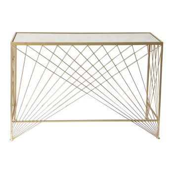 Κονσόλα Gioni Inart χρυσό μέταλλο 110x30x75εκ 295-000019