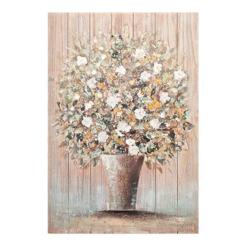 Πίνακας σε καμβά Flowerpot Inart 70x3x100εκ 296-000009