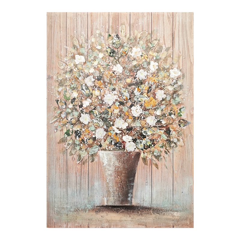 Πίνακας σε καμβά Flowerpot Inart 70x3x100εκ 296-000009