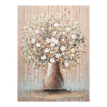 Πίνακας σε καμβά Flowerpot I Inart 70x3x100εκ 296-000010