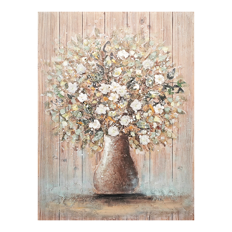 Πίνακας σε καμβά Flowerpot I Inart 70x3x100εκ 296-000010