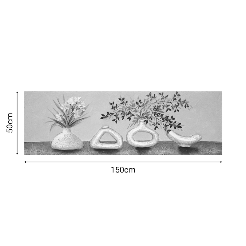 Πίνακας σε καμβά Vase II 3D Inart 150x3x50εκ - Image 2