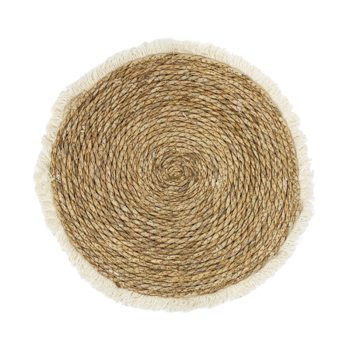 Χαλί Derzie Inart φυσικό σχοινί Φ100x2εκ 313-000020