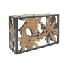Κονσόλα Donis Inart φυσικό-μαύρο μασίφ ξύλο teak 120x40x75εκ 315-000005