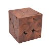 Σκαμπό Boxy Inart φυσικό μασίφ ξύλο teak 40x40x40εκ 315-000024