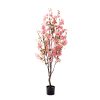 Διακοσμητικό φυτό Peach flower σε γλάστρα Inart ροζ pp Υ140εκ 316-000028