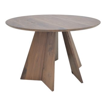Τραπέζι Bibble pakoworld mdf σε καρυδί απόχρωση Φ120x76εκ 357-000022