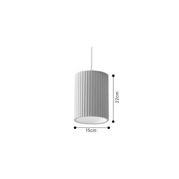 Alternative view of Inlight Κρεμαστό φωτιστικό λευκό από γύψο 1XΕ27 D:15cm (4062-White)