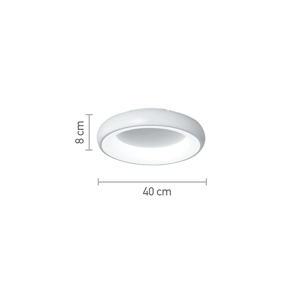 InLight Πλαφονιέρα οροφής LED 24W 3CCT από χρυσαφί και λευκό ακρυλικό D:40cm (42021-B-Golden) - Image 2