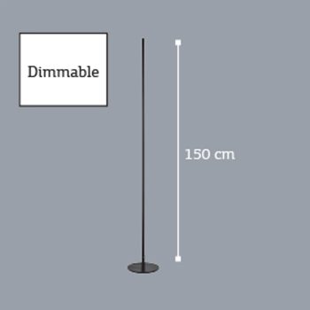 Alternative view of InLight Επιδαπέδιο φωτιστικό LED 24W 3000K από μαύρο μέταλλο D:150cm  (45012)
