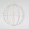 ΑΣΗΜΙ ΜΕΤΑΛΛΙΚΗ ΜΠΑΛΑ ΦΩΤΙΖΟΜΕΝΗ 30cm, 144 MINI LED, ΑΣΗΜΙ ΧΑΛΚΙΝΟ ΚΑΛΩΔΙΟ, ΘΕΡΜΟ ΛΕΥΚΟ