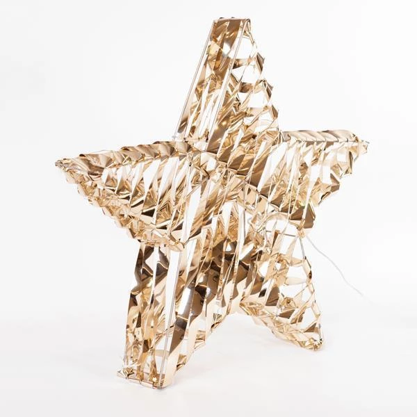 ΦΩΤΙΖΟΜΕΝΟ ΑΣΤΕΡΙ ΧΡΥΣΟ 40cm, 40 LED, ΜΠΑΤΑΡΙΑΣ 3XAA, TIMER, ΘΕΡΜΟ ΛΕΥΚΟ LED